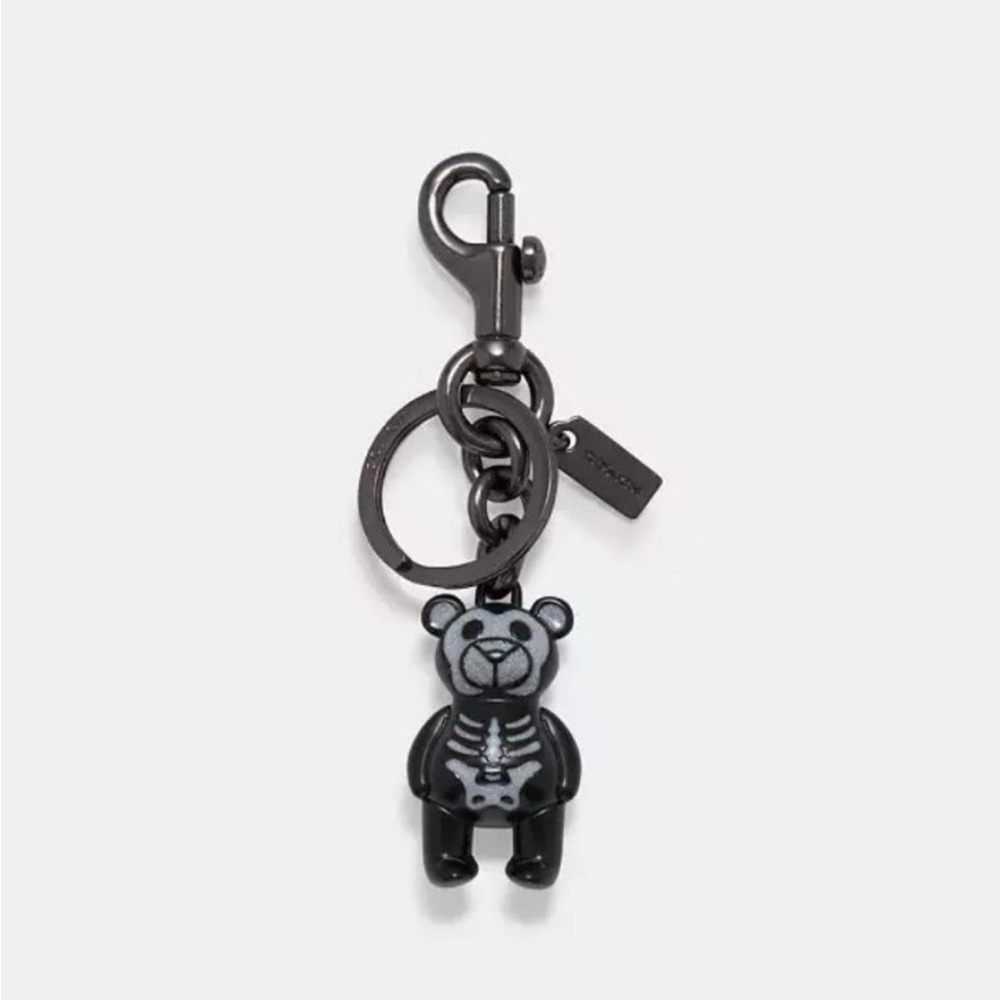 Coach Black Skeleton Bear Bag Charm Keychain